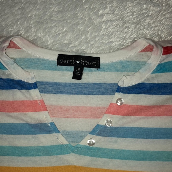 Rainbow stripe vintage inspired shirt size small - Picture 2 of 3
